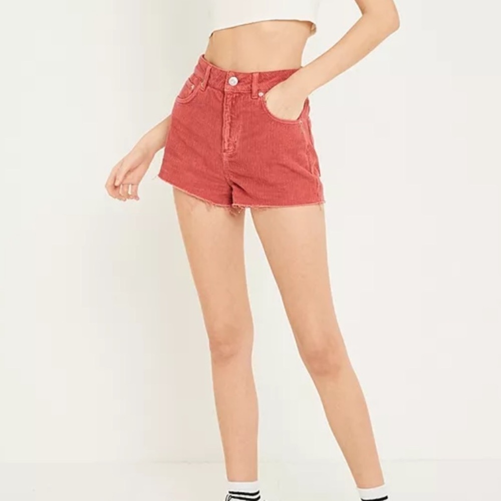 BDG Purple Red Pink A Line Shorts Denim Frayed Hems Size 26